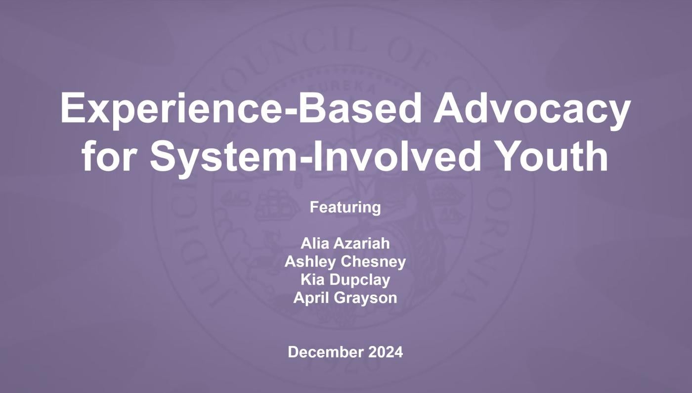 Experience Based Advocacy